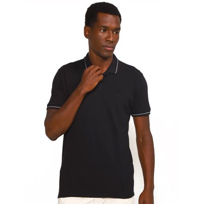 Camisa Polo Forum Reta Frisos Preta